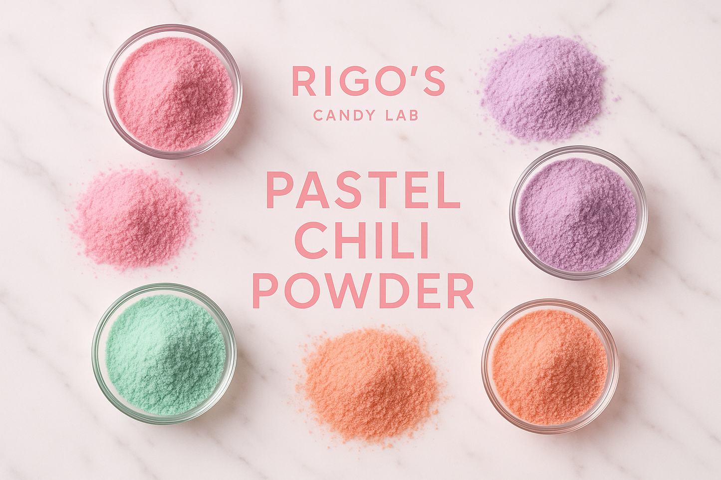 Rigo's Candy lab Chili Powder pink and pastel colors