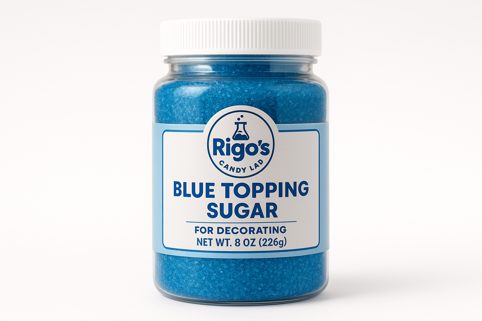 lue topping sugar with packaging by Rigo's Candy Lab