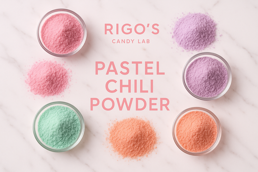 Rigo's Candy lab Chili Powder pink and pastel colors
