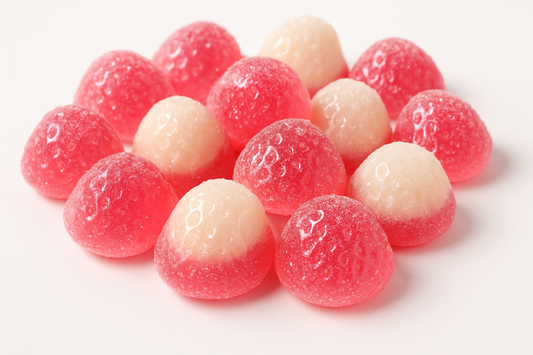 Strawberry Gummi Drop pink and white 