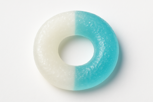 white on one side and light blue on other no other colors